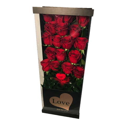 Gyönyörű extra nagy rózsabox 30szállal