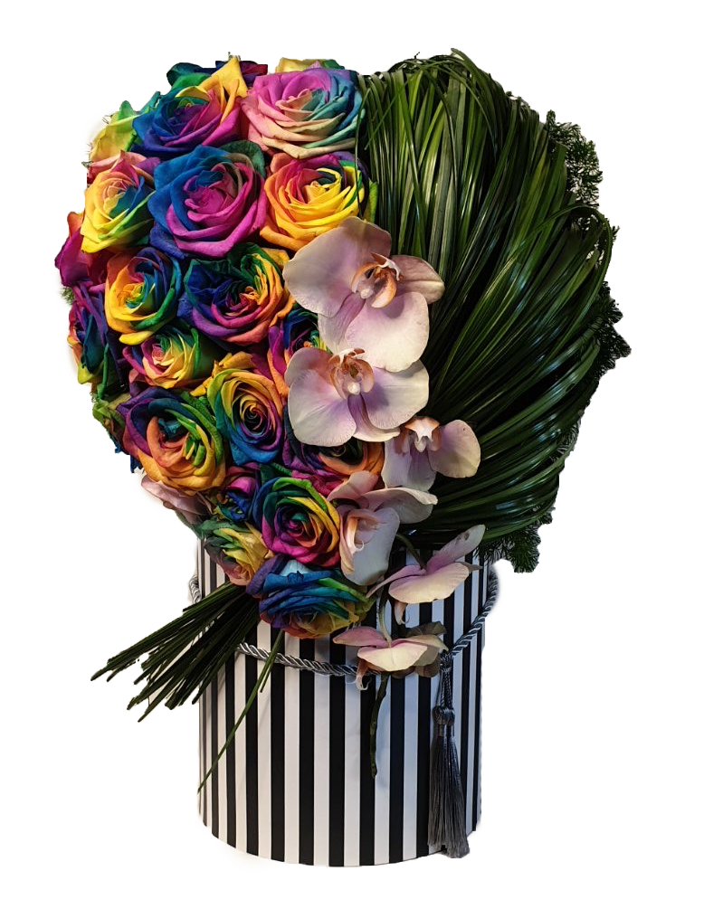 Extra szívárványos rózsabox